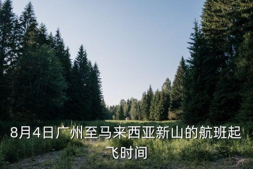 8月4日廣州至馬來西亞新山的航班起飛時間