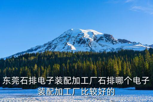 東莞石排電子裝配加工廠(chǎng)石排哪個(gè)電子裝配加工廠(chǎng)比較好的