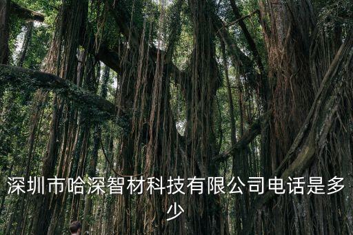深圳市哈深智材科技有限公司電話是多少