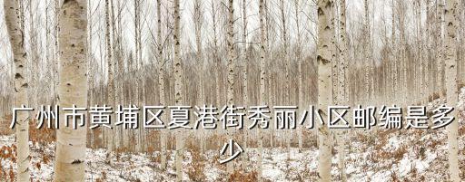 廣州市黃埔區夏港街秀麗小區郵編是多少