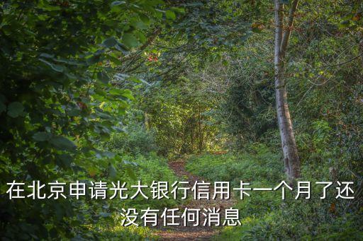 在北京申請光大銀行信用卡一個月了還沒有任何消息