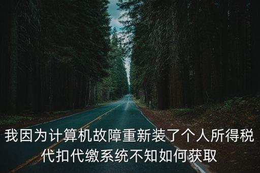 我因為計算機故障重新裝了個人所得稅代扣代繳系統不知如何獲取