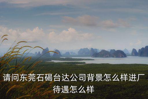 請(qǐng)問東莞石碣臺(tái)達(dá)公司背景怎么樣進(jìn)廠待遇怎么樣
