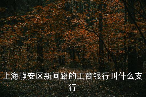 上海靜安區新閘路的工商銀行叫什么支行