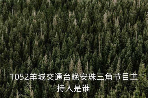 1052羊城交通臺晚安珠三角節目主持人是誰
