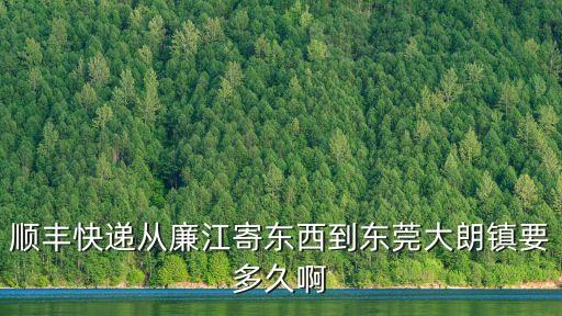 順豐快遞從廉江寄東西到東莞大朗鎮要多久啊