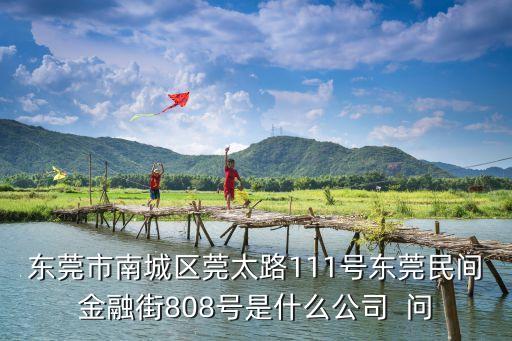 東莞市南城區莞太路111號東莞民間金融街808號是什么公司  問