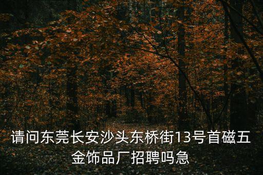 請問東莞長安沙頭東橋街13號首磁五金飾品廠招聘嗎急