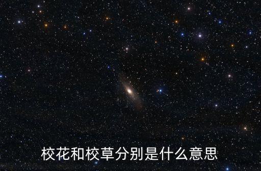校花和校草分別是什么意思