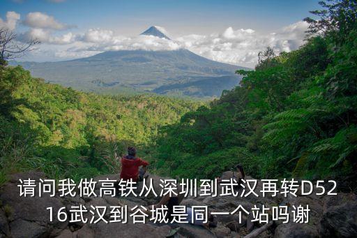 請問我做高鐵從深圳到武漢再轉D5216武漢到谷城是同一個站嗎謝