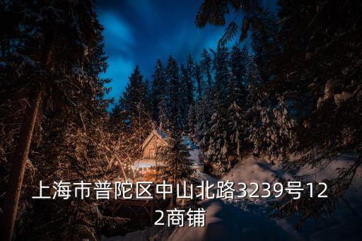 上海市普陀區中山北路3239號122商鋪