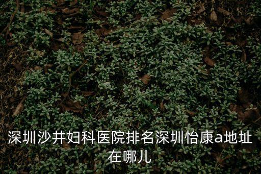 深圳沙井?huà)D科醫(yī)院排名深圳怡康a地址在哪兒