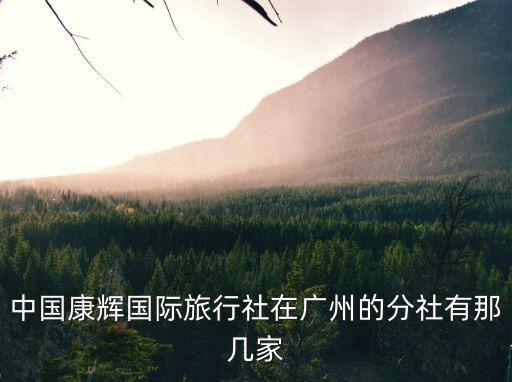 廣州番禹區康輝旅行社，中國康輝國際旅行社在廣州的分社有那幾家
