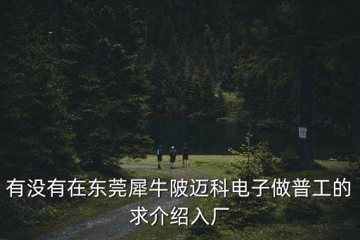 有沒有在東莞犀牛陂邁科電子做普工的求介紹入廠