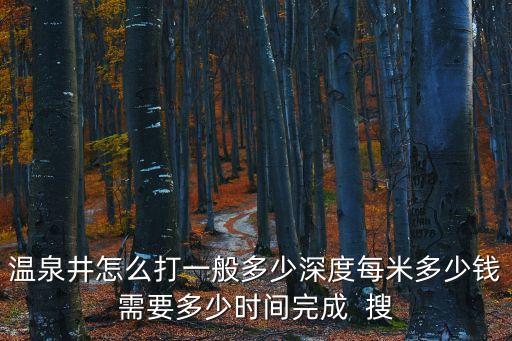 東莞企石別墅打溫泉井，打口一千一百米溫泉井需要多少錢