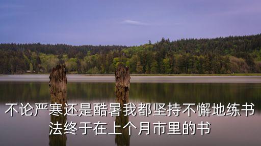 不論嚴(yán)寒還是酷暑我都堅(jiān)持不懈地練書法終于在上個(gè)月市里的書