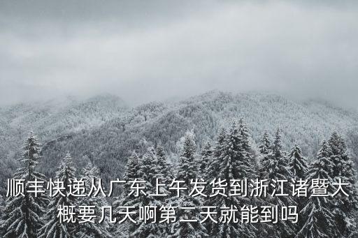 順豐快遞從廣東上午發貨到浙江諸暨大概要幾天啊第二天就能到嗎