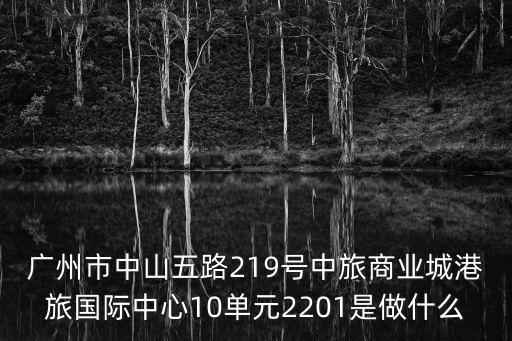 廣州市中山五路219號(hào)中旅商業(yè)城港旅國(guó)際中心10單元2201是做什么