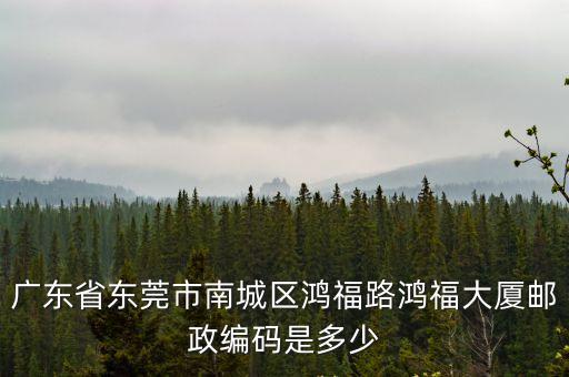 廣東省東莞市南城區(qū)鴻福路鴻福大廈郵政編碼是多少