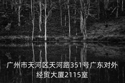 廣州市天河區天河路351號廣東對外經貿大廈2115室