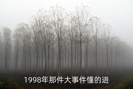 1998年那件大事件懂的進
