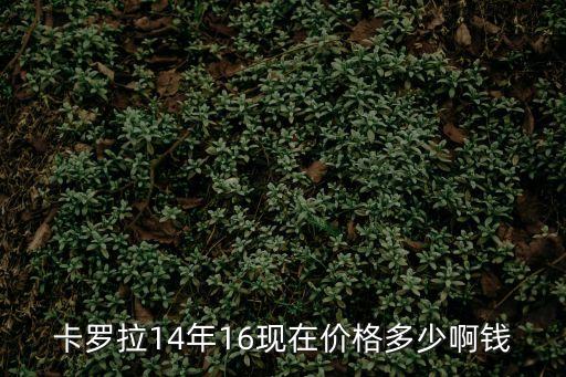 卡羅拉14年16現在價格多少啊錢