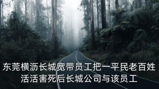 東莞橫瀝東坑鳳大村，東莞橫瀝長城寬帶員工把一平民老百姓活活害死后長城公司與該員工