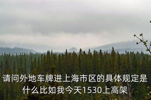 2020工作日外牌進上海市區，請問外地車牌進上海市區的具體規定是什么比如我今天1530上高架