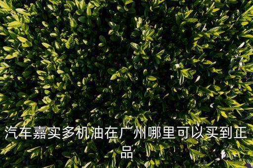 汽車嘉實多機油在廣州哪里可以買到正品