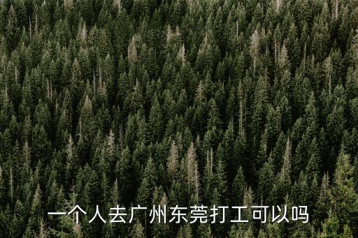 一個人去廣州東莞打工可以嗎