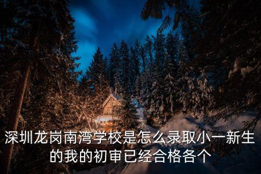 深圳龍崗南灣學校是怎么錄取小一新生的我的初審已經合格各個