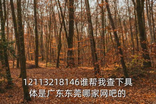 12113218146誰幫我查下具體是廣東東莞哪家網吧的