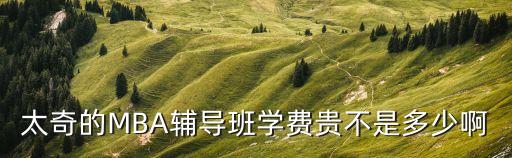 太奇的MBA輔導班學費貴不是多少啊