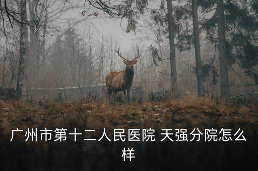 廣州市第十二人民醫(yī)院 天強(qiáng)分院怎么樣