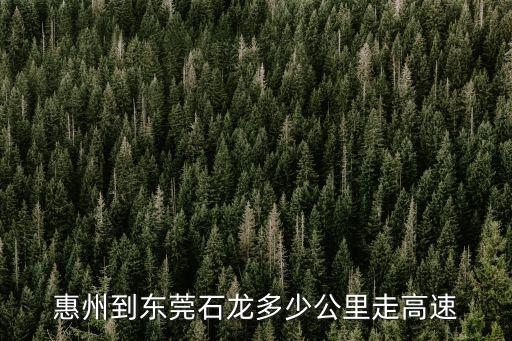 惠州到東莞石龍多少公里走高速