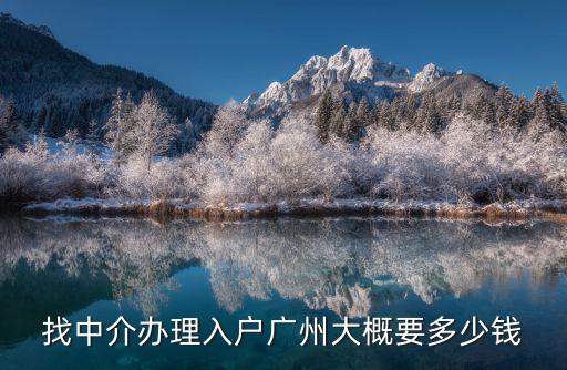 找中介辦理入戶廣州大概要多少錢