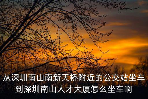 從深圳南山南新天橋附近的公交站坐車到深圳南山人才大廈怎么坐車啊