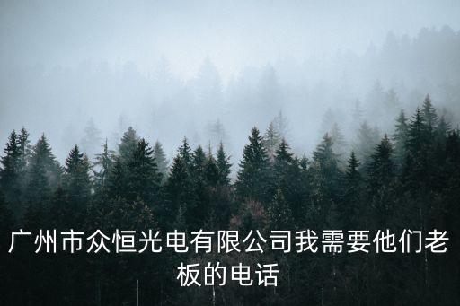 廣州市眾恒光電有限公司我需要他們老板的電話
