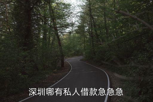 深圳哪有私人借款急急急