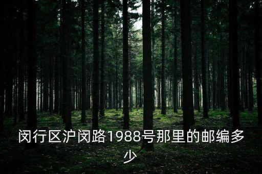 上海市閔行區滬閔路2242弄郵編，上海閔行郵編多少