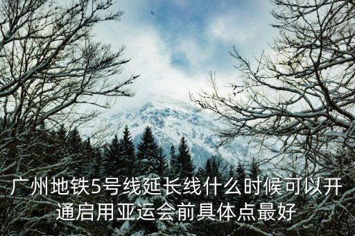 廣州地鐵5號線延長線什么時候可以開通啟用亞運會前具體點最好