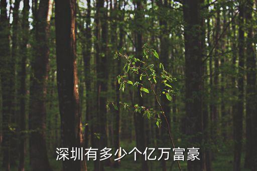 深圳有多少個億萬富豪