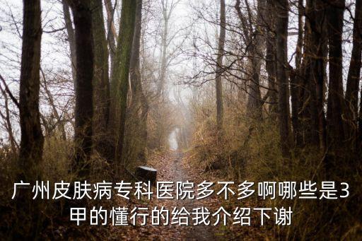 廣州皮膚病專科醫院多不多啊哪些是3甲的懂行的給我介紹下謝