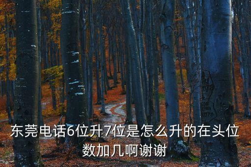 2020年東莞市六升七公費生，請問東莞什么時候電話號碼由六位升到七位的