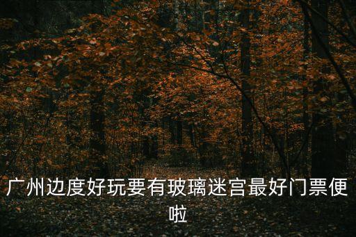 廣州邊度好玩要有玻璃迷宮最好門票便啦