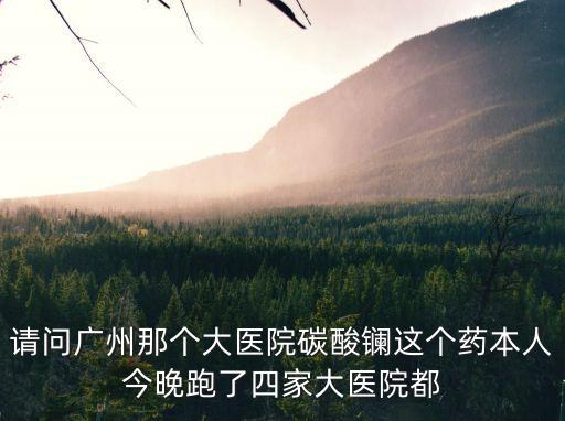 請問廣州那個大醫(yī)院碳酸鑭這個藥本人今晚跑了四家大醫(yī)院都