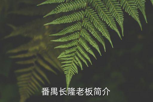 廣州長隆的董事長，番禺長隆老板簡介
