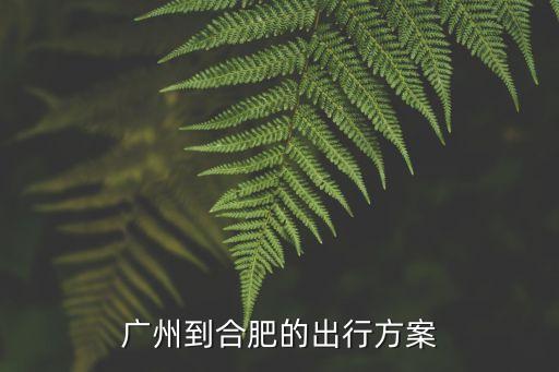 廣州到合肥的出行方案