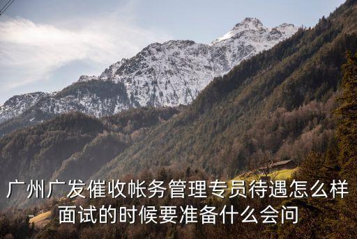 廣州廣發催收帳務管理專員待遇怎么樣面試的時候要準備什么會問