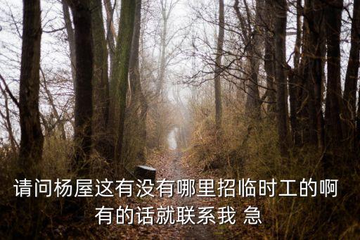 東莞市大嶺山楊屋玩具廠招聘，請(qǐng)問(wèn)楊屋這有沒(méi)有哪里招臨時(shí)工的啊 有的話就聯(lián)系我 急
